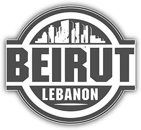 MAGNET Beirut Lebanon Skyline Label Vinyl Magnet Bumper Refrigerator Sticker Magnet Flexible Reuseable Magnetic Vinyl 5"