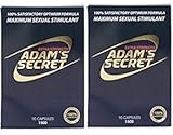 Adam's Secret 1500 100% Natural Male Libido Performance Enhancement 10 Pack (2 Pack)