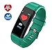 Fitness Tracker, Smart Watch, Fitness Watch,Heater Rate Monitor, Waterproof Smart Fitness Band with Step Counter, Calorie Counter, Pedometer Watch for Kids Women and Men (Green)