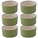 Mrs. Anderson’s Baking Souffle, Ceramic Earthenware, Sage, Set of 6, 3.75-Inch, 6-Ounce Capacity
