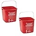 Winco PPL-3R Cleaning Bucket, 3-Quart, Red Sanitizing Solution (2-Pack)