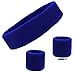 Kenz Laurenz Sweatband Set Cotton Sports Headband Terry Cloth Wristband Moisture Wicking Sweat Absorbing Head Band Athletic Exercise Basketball Wrist Sweatbands and Headbands