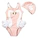 LOSORN ZPY Baby Girl Swimsuit Cute One Piece Swimwear Swim Hat Toddler Kid swan M