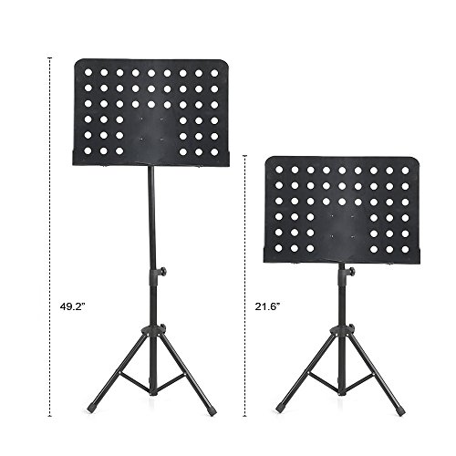 Apelila Folding Music Stand - Adjustable Tripod Stand Holder - Folding Metal Stand,Black (#1 Music Stand) - Thumbnail 5