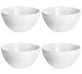 Lifver 10oz Embossed porcelain Dessert/Ice Cream Bowl sets,4-1/4