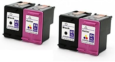 QINK 4 Pack Remanufactured Ink Cartridge for HP61XL Black+Tri-Color (CH563WN+CH564WN) Ink Cartridge Set for HP Deskjet 3052A HP Officejet 2620/2622 / 2540/1510 / 2510/1010 / 4630