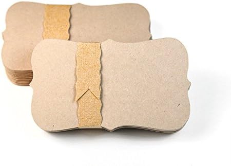 Blank Business Cards - Bracket shape - Kraft Cardstock - Die Cut - Set of 100