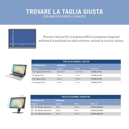 VistaProtect Premium Blue Light Filter for Computer Monitor and PC Screen, Removable (23" - 24")