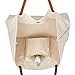 Ziqi 100% Canvas Bags Reusable Washable Tote Bag Perfect for Crafting Decorating Eco Friendly Large Foldable Heavy Duty Grocery Shopping (beige)