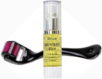Elmask 1.0mm Microneedles Dermaroller Skin Nutrient Vitamin C Serum for Hair Growth & Acne Scars