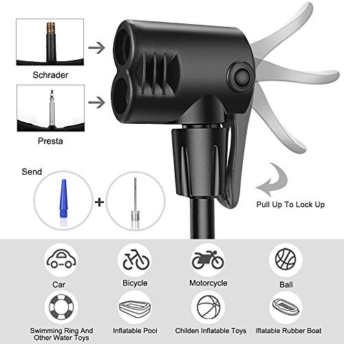 image for Aibrisk Mini Bike Pump, Bike Pump Fits Presta and Schrader Valve, Bicy