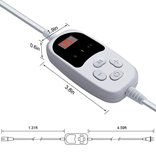 Roleadro Timer Switch for Led Grow Light, 6.2Ft Power Cord Timer with 24Hr Cycle and Countdown Function, Timer Function Light Switch with Screen Display for Indoor Gardening.