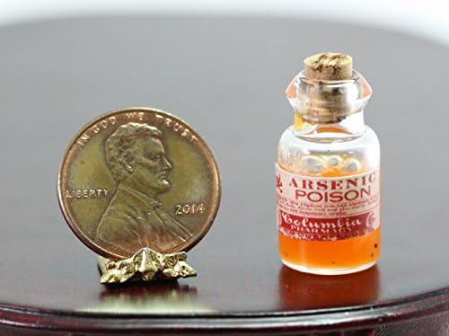 Dollhouse Miniature Glass Bottle of Vintage Orange Faux Arsenic Poison