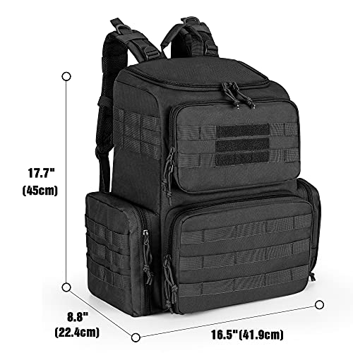 DSLEAF Tactical Range Pistol Backpack for 6 Handguns, Gun Backpack with