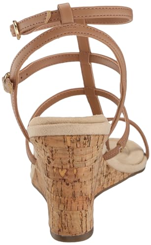 ANNE KLEIN WOMEN’S SANDY WEDGE SANDAL, TAN, 9