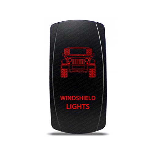 CH4x4 Rocker Switch Jeep Wrangler JK Windshield Lights Symbol - Red LED