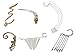 Bundle Monster 6pc Punk Style Ear Wrap Charm Ear Cuff Earring Stud Fashion Accessory for Pierced + Non Pierced Ears - Set 1