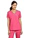 WonderWink Women's Charlie 5 Pocket Y-Neck Wrap Top, Hot Pink, Medium