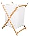 BirdRock Home X Bamboo Hamper | Made of Natural Bamboo | Includes Machine Washable Cotton Canvas Liner | Lightweight for Easy Transportation