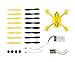 Genuine Hubsan Spare Parts Crash Pack for X4 H107C Quadcopter Drone, Includes Body Shell, 8 Pairs of Yellow and Black Propellers, LiPo Battery, 4x Rubber Feet, 2x Motors, 2x LED Lights