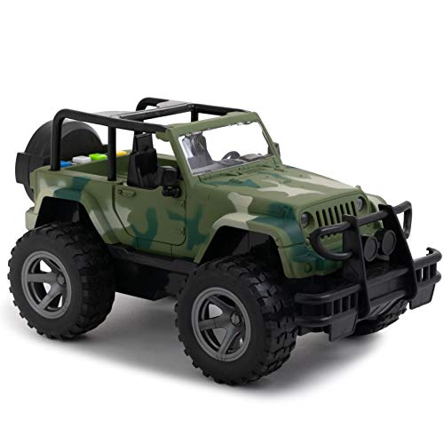 Toy To Enjoy Army Helicopter & Truck Toy with Flashing Light & Sound Effects - Friction Powered Wheels & Openable Doors - Heavy Duty Plastic Military Toy for Kids & Children