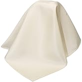 Royal Silk Deluxe Silk Jacquard Pocket Square Premium 34-Momme, 6-Ply Silk (Cream) – 100% Silk