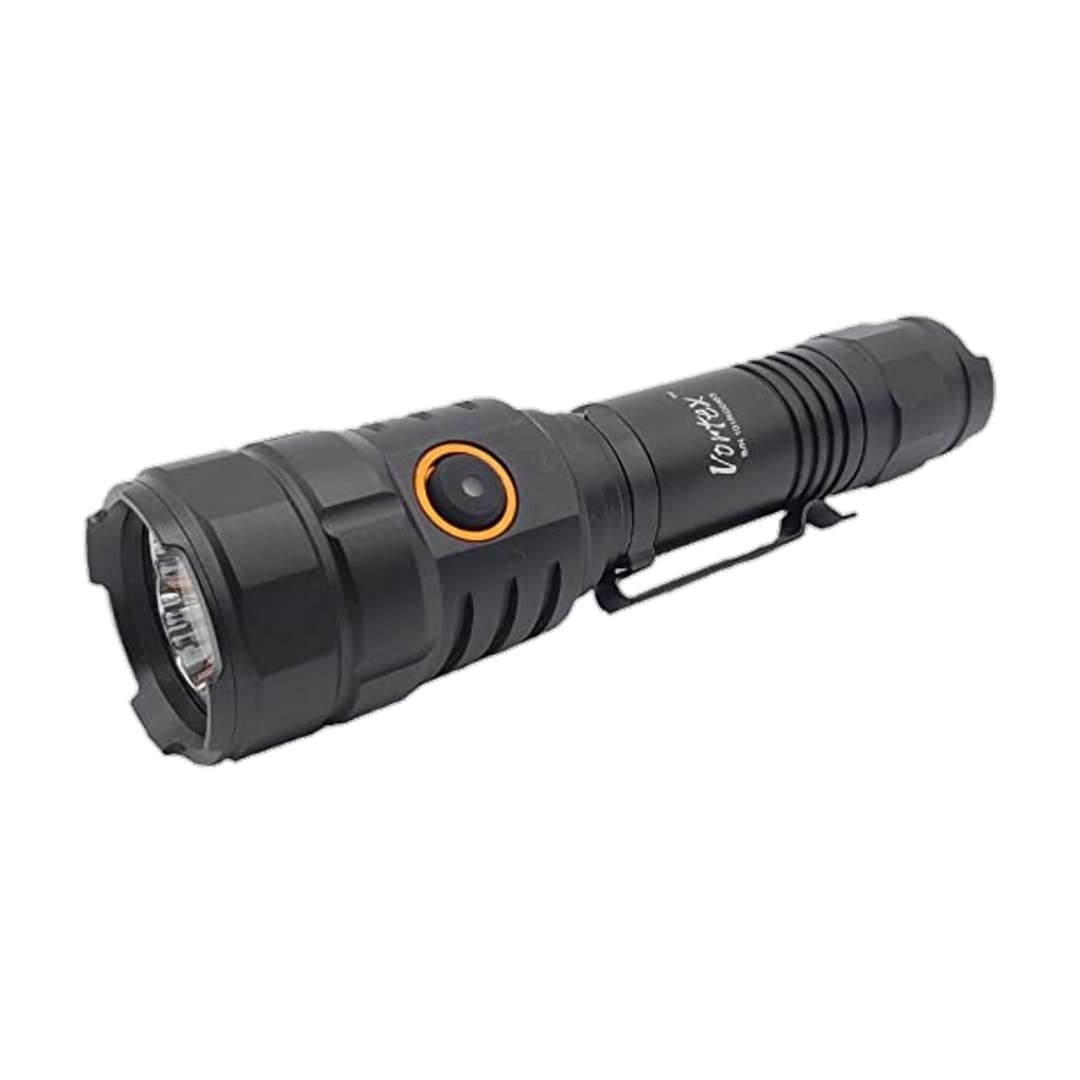 Vortex TK108R Tactical Rechargeable Mini-USB Charging High Brightness Up to 2800 Lumen Dual Switch Type III Hard Anodized Battery Level Indication Momentary Switch Tactical Flashlight