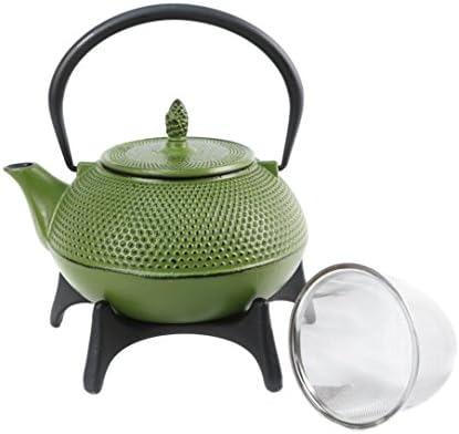 Cuisiland Small Hobnail Cast Iron Teapot Set 41oz Green