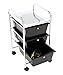 Finnhomy 3 Drawer Rolling Cart Organizer,Storage Cart with Drawers, Utility Cart for School, Office, Home, Beauty Salon Storage, Black