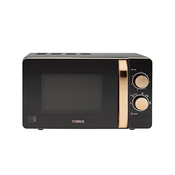 Tower-T24020-Manual-Solo-Microwave-with-6-Power-Levels-30-Minute-Timer-Defrost-Function-800-W-20-liters-Black-and-Rose-Gold Tower T24020 Manual Microwave with 30-Minute Timer and 6 Power Levels, 20L, 800W Black and Rose Gold