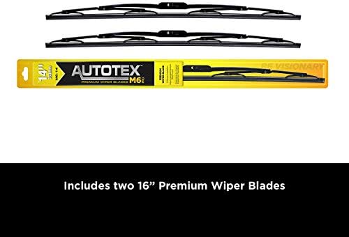 AutoTex - M6Pro Premium+ Automotive Wiper Blades - Universal Replacement Windshield-Wipers - Heavy Duty - All-Weather - 2 Pack (16"/16")