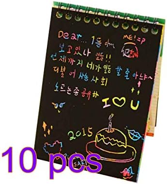 Dainerisy 10 Pages 1 Book Colorful Dazzle Scratch Note Sketchbook Paper Graffiti Diy Coils Drawing Book Color Random Buy Online At Best Price In Uae Amazon Ae