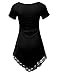 Doublju Lace Hem Asymmetrical Tunic Dress Top for Women with Plus Size