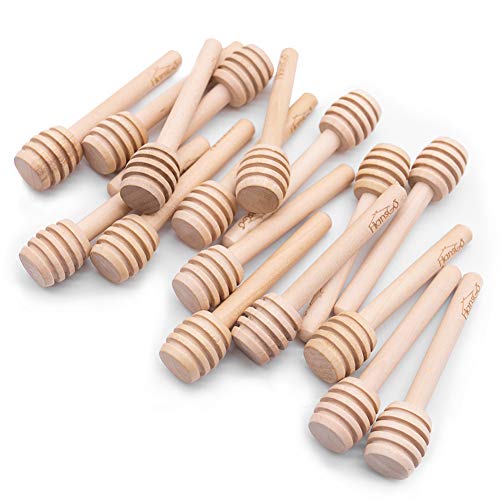 HansGo Honeycomb Stick, 36PCS 3 Inch Mini Wood Honey Dipper Sticks Honey Stirrer Honey Wand for Honey Jar Dispense Drizzle Honey, Wedding Party Favors