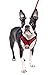 Gooby - Perfect Fit X Harness, Small Dog Choke Free Step-In Harness with Synthetic Lambskin Soft Strap, Red, Medium
