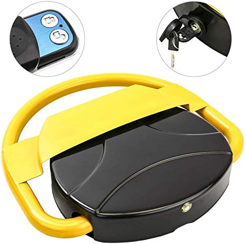 ZLLZM Parking Barrier,Automatic Remote Control Folding Parking Space Lock,Lockable Parking Obstacles Detachable with 2 Remote Controllers,2 Keys,3 Screws