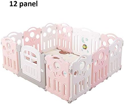 LY88 Fence Baby Playpen, Kids Safe Play Yard Indoor Outdoor Activity Center With Door - Pink