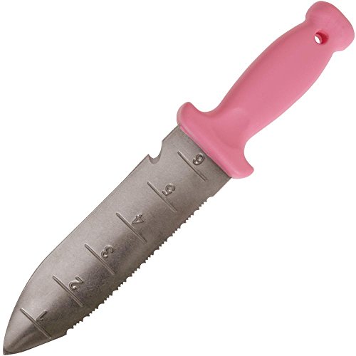 A.M. Leonard Deluxe Soil Knife, Pink - Hori Hori w/ 6-Inch Stainless Steel Blade