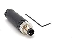 Elecbee M8 Field Wireable Connector Straight 3 Pin Male Assemble Type Plug Unshiled Male 3 Pin Straight M8 Connector