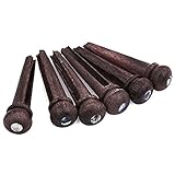 Flowermoon Guitar Bridge Pins Guitar Peg Rosewood Acoustic Guitar Peg End Pin Set 6 Pack