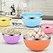 WEIYUDANG Mixing Bowls, 6 piece Salad Bowl Stainless Steel Basin Metal Bowls Set With Colorful Lids - Set Includes 2, 2.5, 3, 4, 5.5, 7Quart, Measuring Cup as a Gift