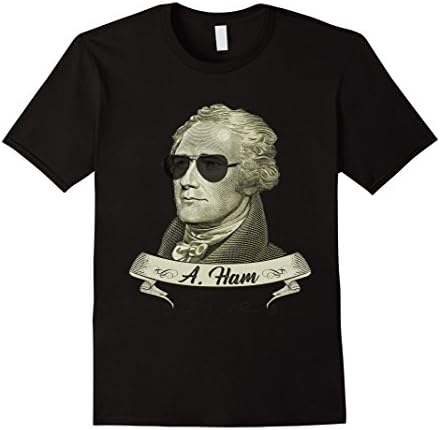 Mens Cool Sunglasses T-shirt - Funny Hamilton Tee Medium Black