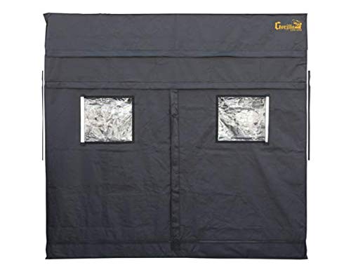 Gorilla Grow Tent Lite Line | Complete 8-Foot by 8-Foot Reflective Hydroponic Grow Tent for Growing Indoor Plants | All Steel Interlocking Poles, Windows, Floor Tray - Thumbnail 7