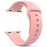 MoKo Apple Watch Band Series 1 Series 2, Soft Silicone Replacement Sports Band for 38mm Apple Watch 2015 & 2016 All Models, Vintage ROSE (Not fit 42mm Versions)