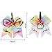 BBTO 6 Pieces Unicorn Shape Cheer Hair Bows Colorful Elastic Headband Grosgrain Bows for Girls, 7 Inch