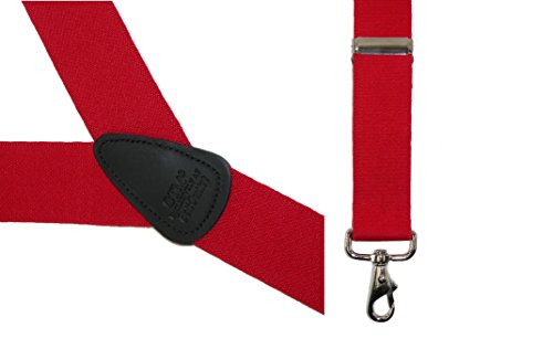 CTM Men's Big & Tall Elastic Solid Color Y-Back Suspender with Swivel Hook Ends