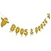 Gold Glitter Boos and Booze Banner Here for The Boos Banner, Funny Halloween Banner Boos and Booze Decor for Haunted Mansion Halloween Mantle Home Decor