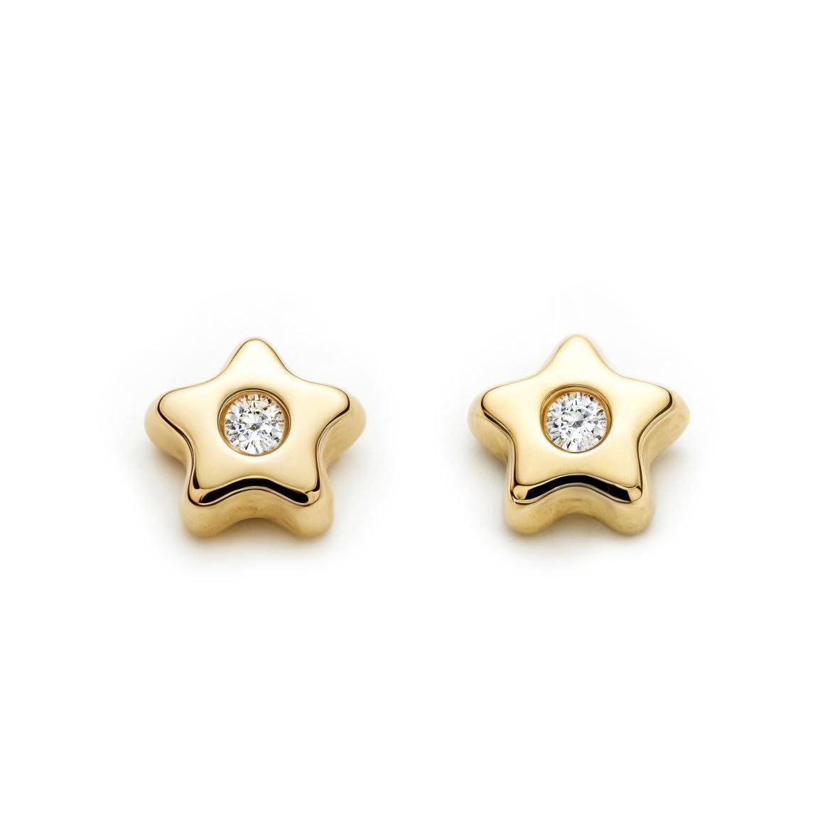 18ct Yellow Gold star Children's Earrings