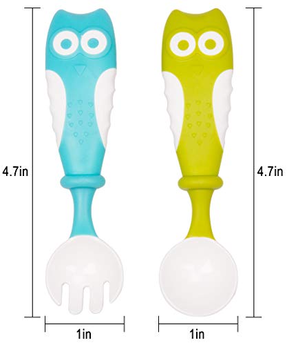image for Qshare Baby Utensils Spoons with Travel Safe Case, Toddlers Feeding Tr