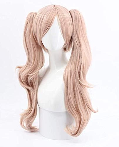 WKS Cosplay Junko Enoshima Wig Women Costume Pink Long Curly Synthetic Hair
